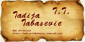 Tadija Tabašević vizit kartica